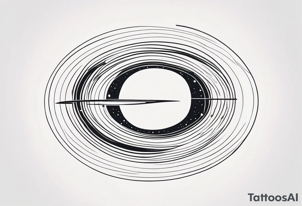 Fine line small wormhole tattoo idea