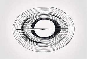 Fine line small wormhole tattoo idea
