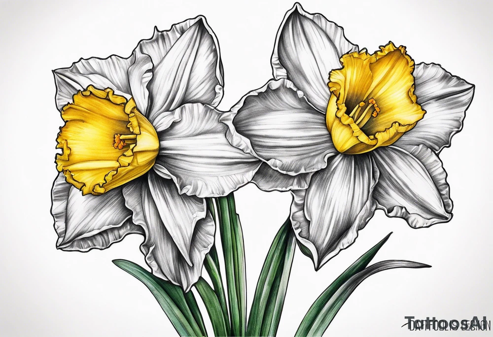daffodil design tattoo idea