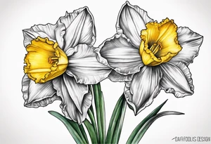 daffodil design tattoo idea