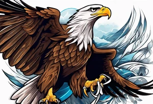 eagle holding a ribbon tattoo idea