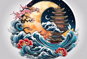 Japanese moon god tattoo idea