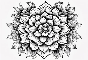 tulip and lilac mandala mini tattoo idea