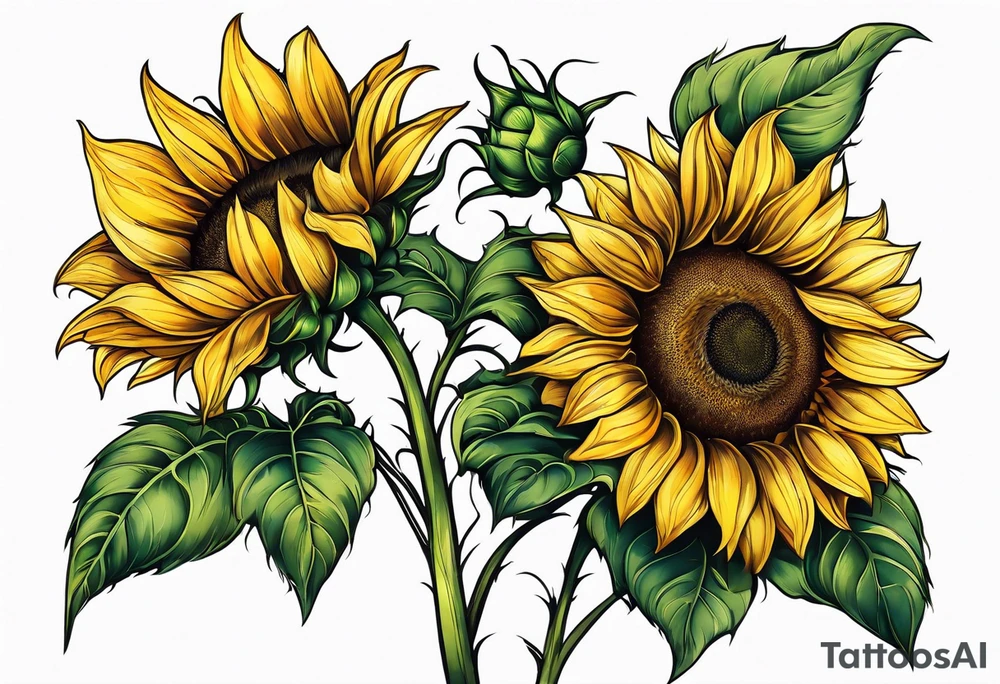 flower, sunflower, tattoo idea