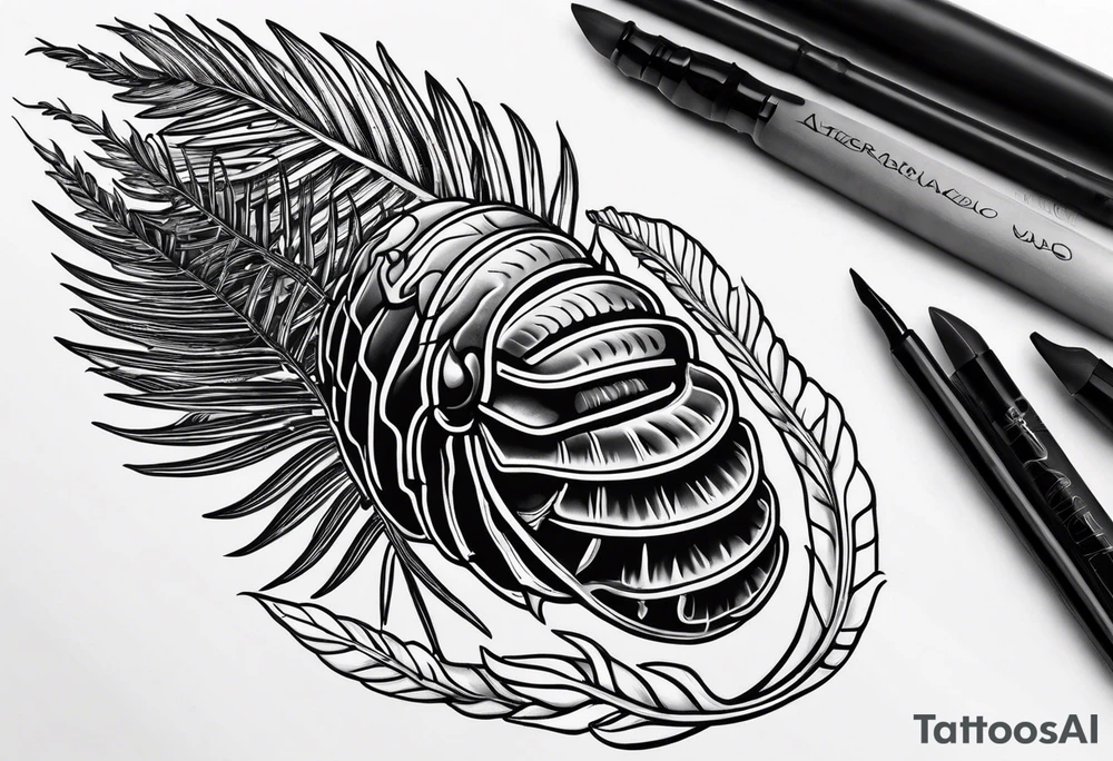 Trilobite and horsetail fern tattoo idea