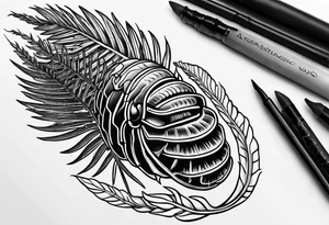 Trilobite and horsetail fern tattoo idea