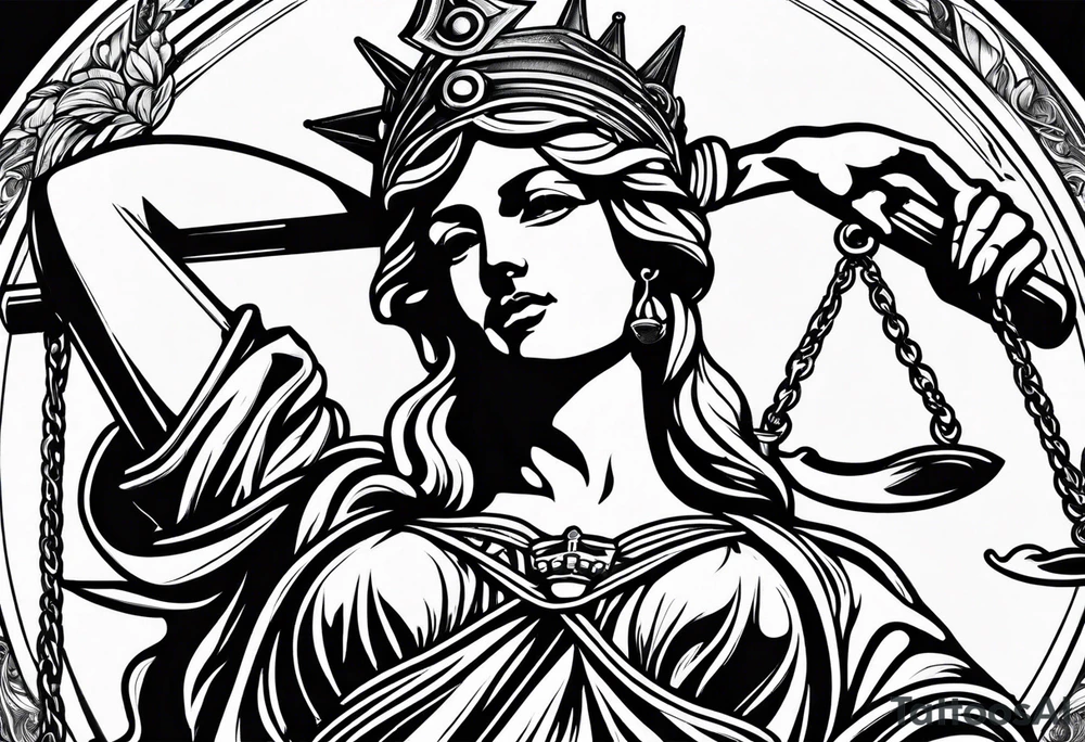 lady justice tattoo idea