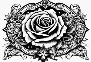 I would like stars rose across in the middle of the cross it should say no you’re worth I would like My dad’s birthday 1996 30th of August tattoo idea