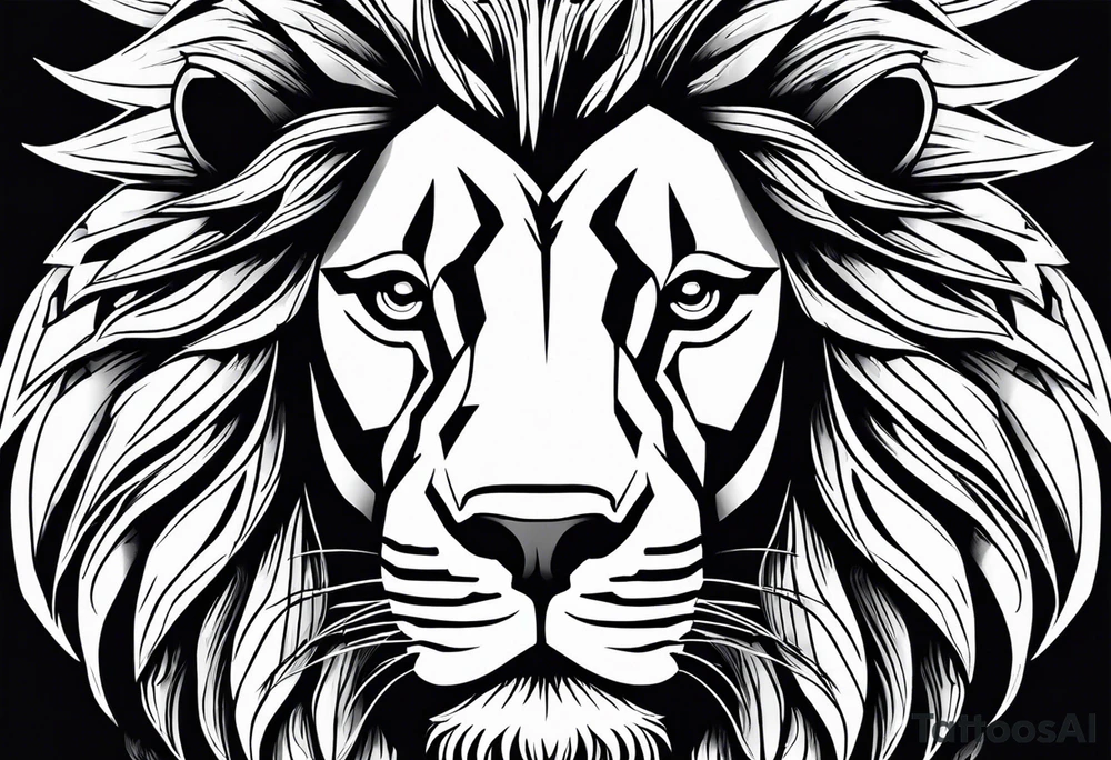 powerful majestic lion, close-up tattoo idea