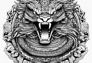 quetzalcoatl snake arm sleeve tattoo idea