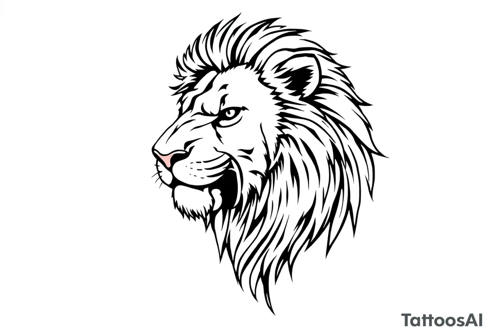 powerful majestic lion, close-up tattoo idea