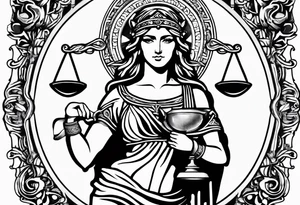Themis (Greek Goddess of Justice), with blood in her eyes tattoo idea