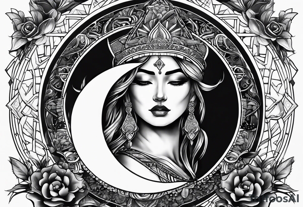 sacred moon tattoo idea
