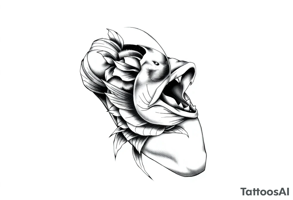 Fish mouth around tattoo idea