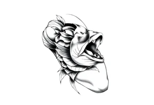 Fish mouth around tattoo idea