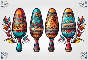 Shaking maracas with rum tattoo idea