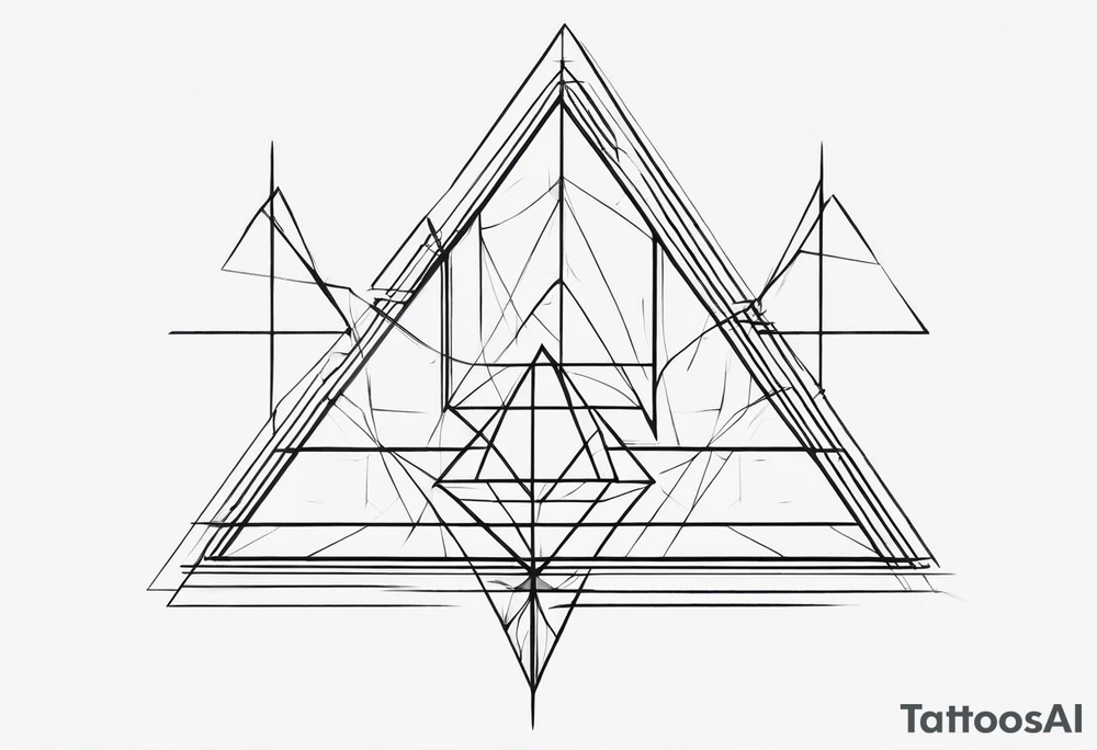 Fractal auto similar triangles centered, left and right of the tattoo need to be mirror tattoo idea