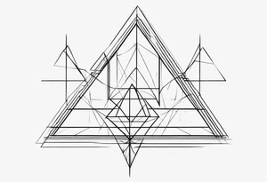 Fractal auto similar triangles centered, left and right of the tattoo need to be mirror tattoo idea