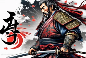 Samurai war themed tattoo idea