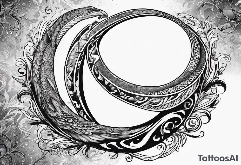 A infinity sign with a musky jumping out tattoo idea