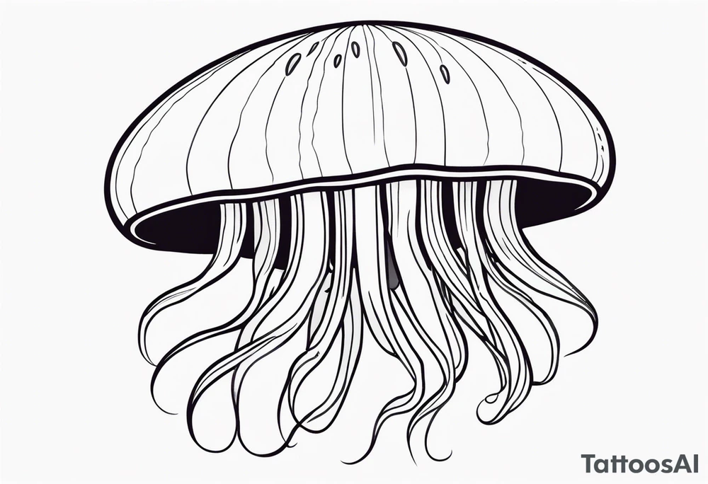 jellyfish with a small head and long tentacles tattoo idea