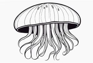 jellyfish with a small head and long tentacles tattoo idea