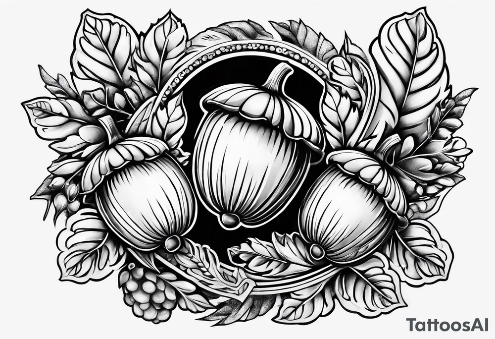 Flying acorn tattoo idea