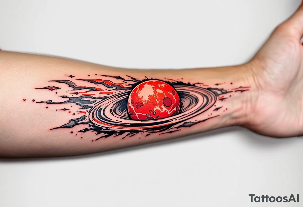 Red planet tattoo idea