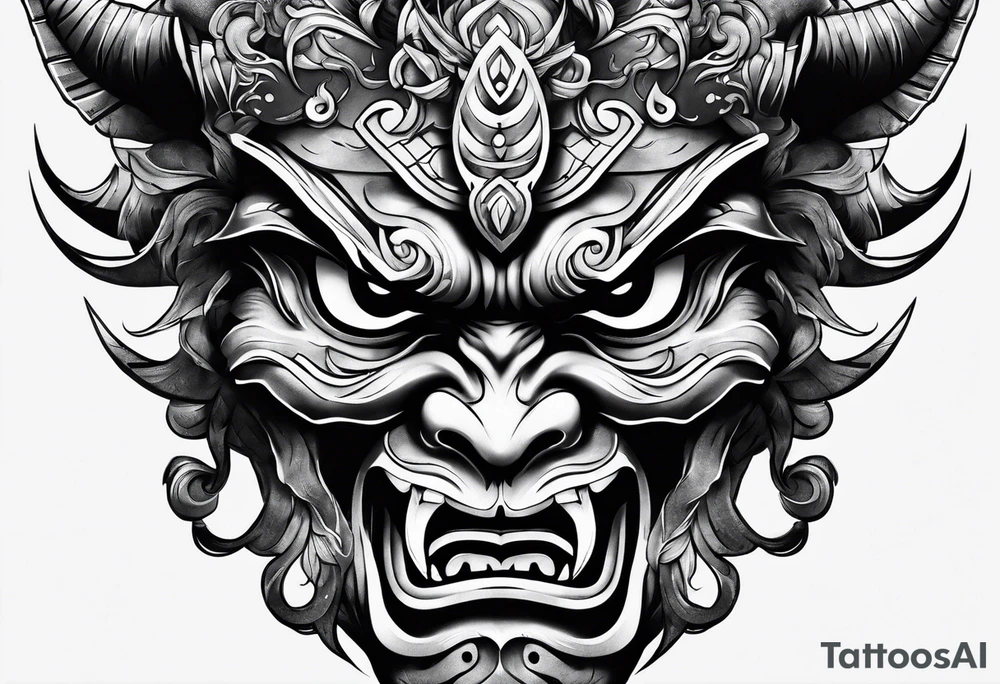 Oni Mask on tricep tattoo idea