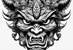 Oni Mask on tricep tattoo idea