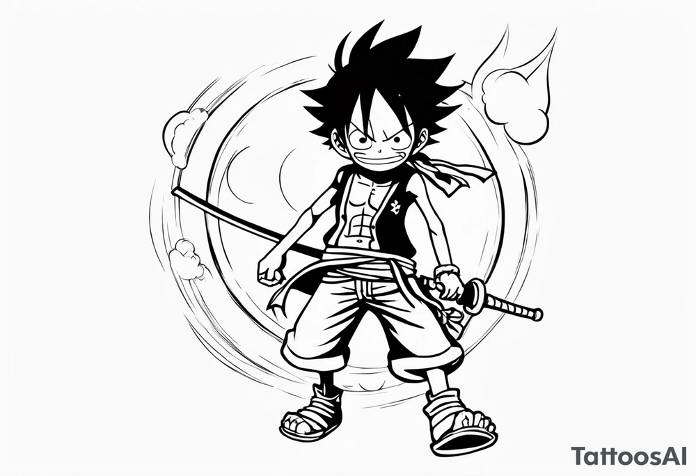 Luffy from one piece arm sleeve tattoo tattoo idea