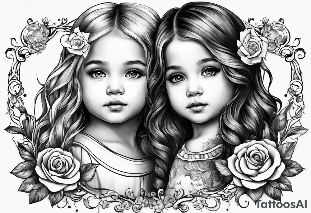 2 little girls, 1 little boy, 1 dad tattoo idea