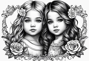 2 little girls, 1 little boy, 1 dad tattoo idea