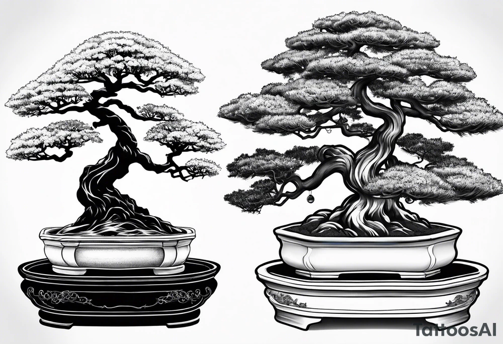 bonsai tree small tattoo idea