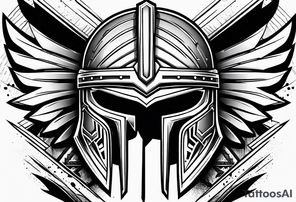 Spartan warrior helmet tattoo idea