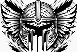 Spartan warrior helmet tattoo idea