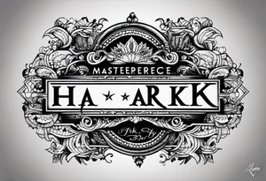 Vintage style tattoo with the word, "HARK" tattoo idea
