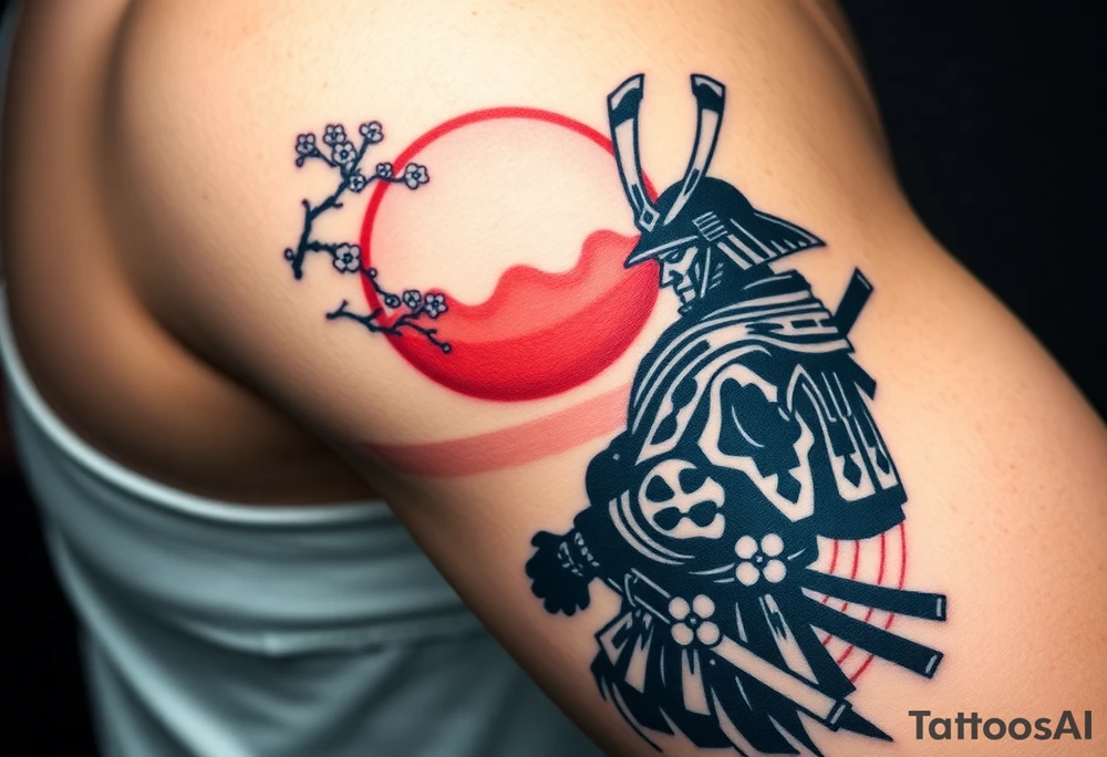 noble samurai warrior silhouette at sunset with cherry blossoms tattoo idea noble samurai warrior silhouette at sunset with cherry blossoms tattoo idea