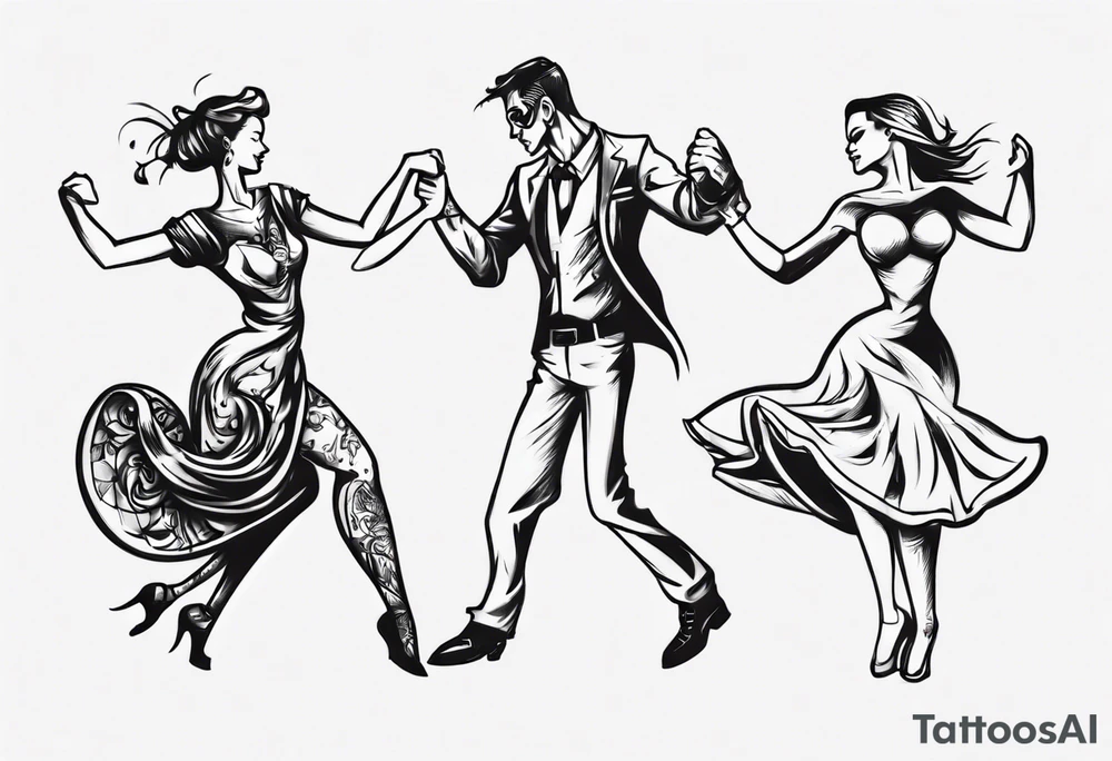 Couple dancing tattoo idea