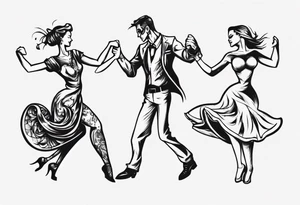 Couple dancing tattoo idea