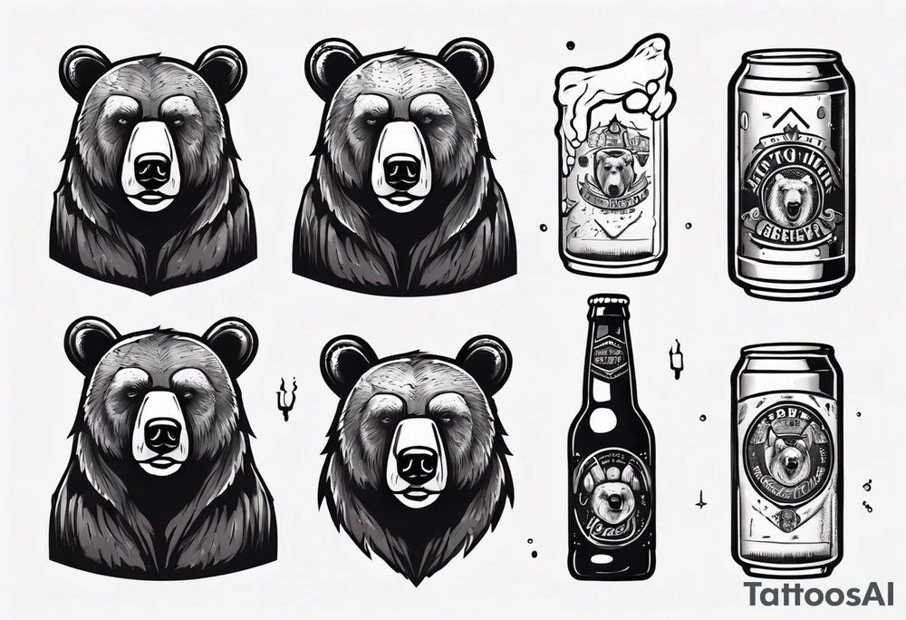 bear with a beer tattoo idea