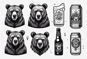 bear with a beer tattoo idea