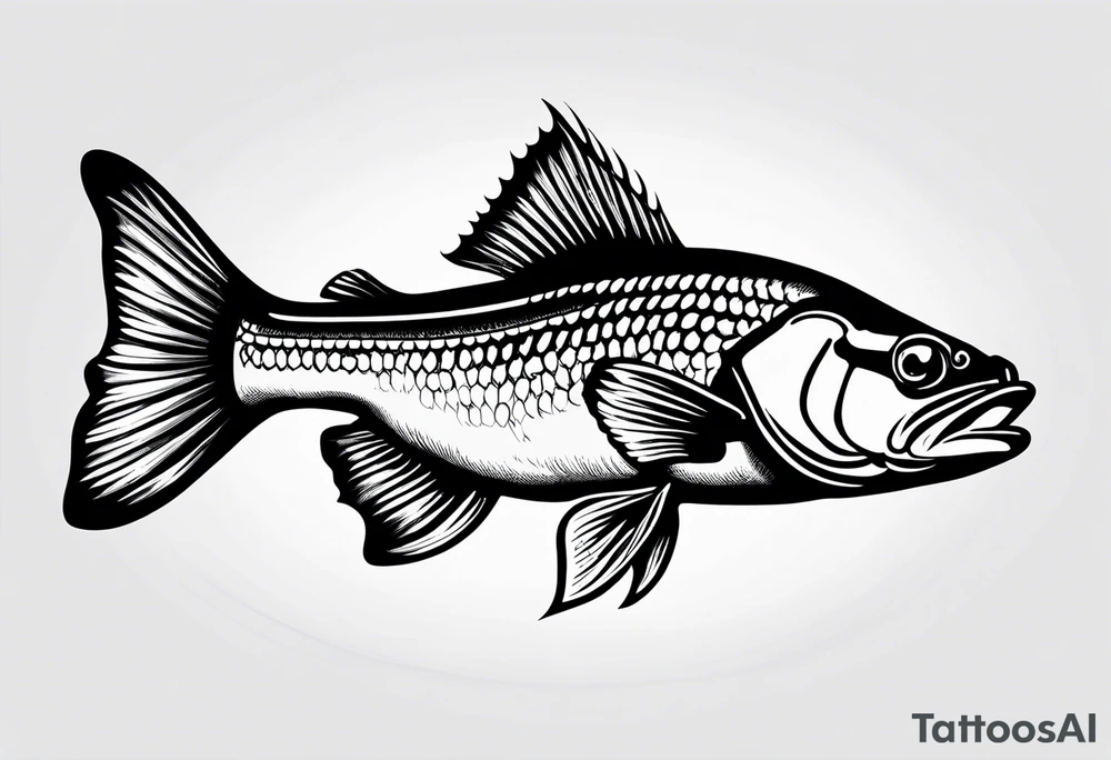 walleye fish simple small tattoo idea