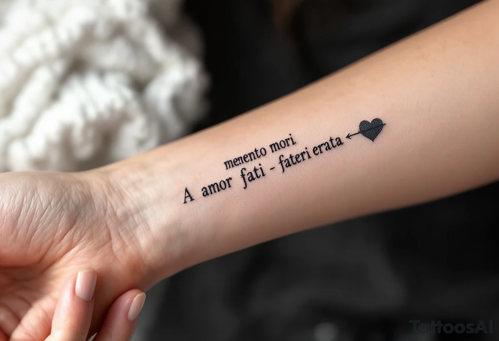 memento mori, amor fati, fateri errata tattoo idea