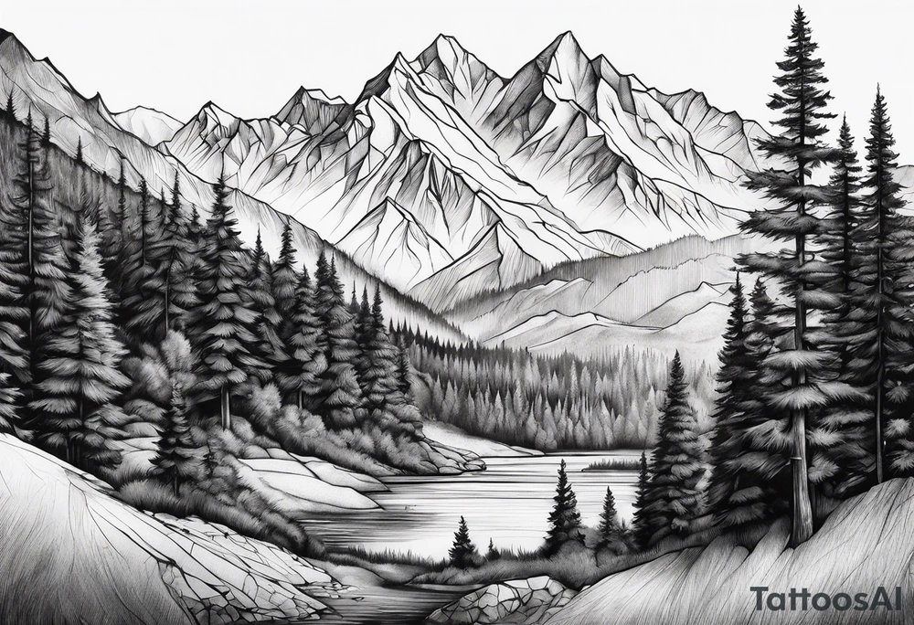 Mountains, concept tattoo idea