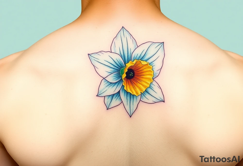 daffodil and the jonquil aquamarine color tattoo idea