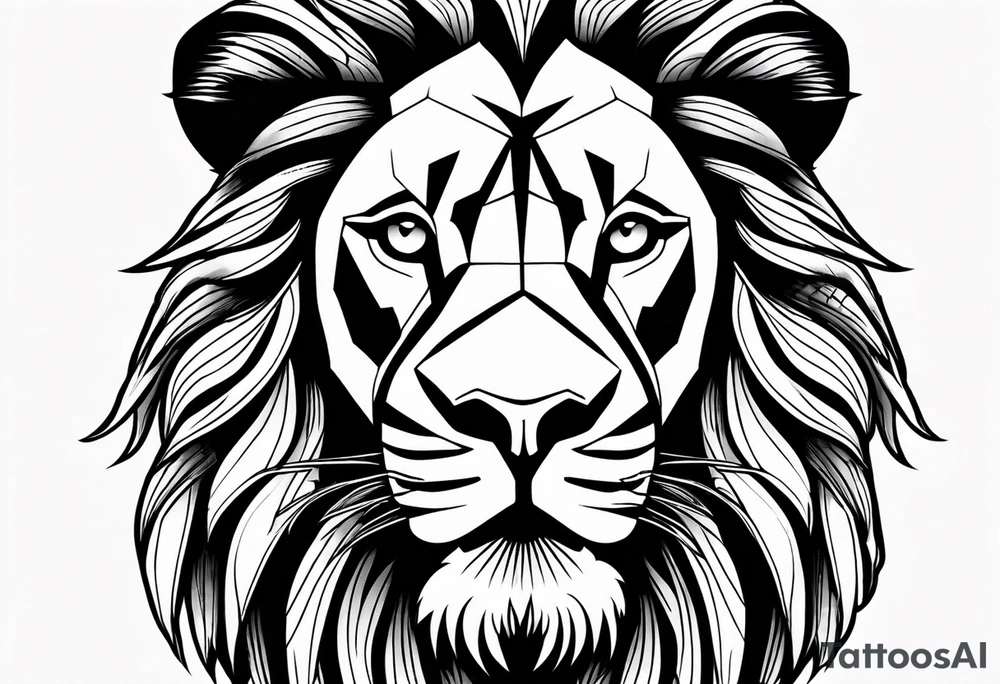 powerful majestic lion, close-up tattoo idea