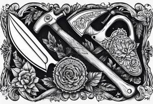 Timber Handsaw and a hammer tattoo idea