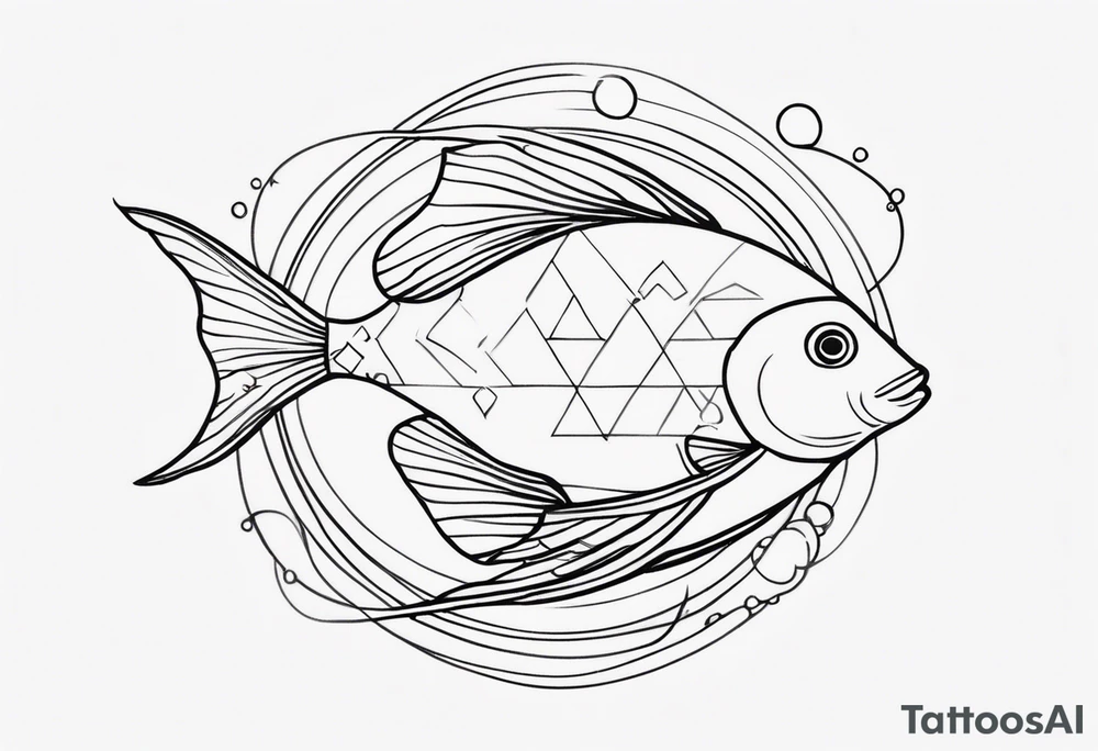 pisces tattoo with a maculine touch tattoo idea