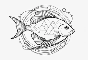 pisces tattoo with a maculine touch tattoo idea